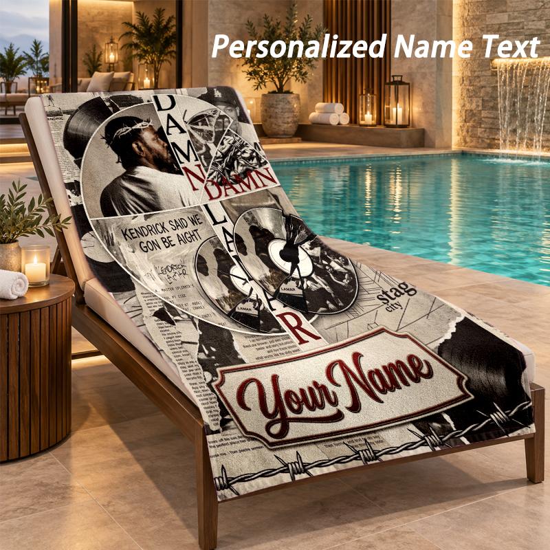 Kendrick Lamar Custom Name Beach Towel Large Soft Towel for Indoor Bathroom Outdoor Beach