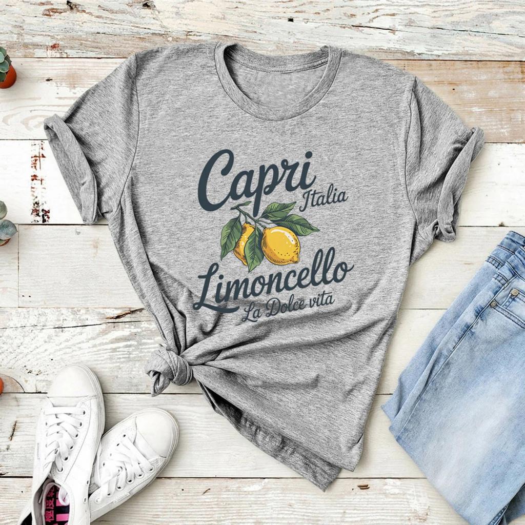camiseta capri itlia camisa feminina Unisexga curta camisetas italiano limo grfico t camisas vero frutas roupas femininas