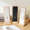 Fashion Solid Bamboo Jewelry Display Stand Necklace Bracelet Wooden Multiple Necklaces Easel Showcase Holder Board
