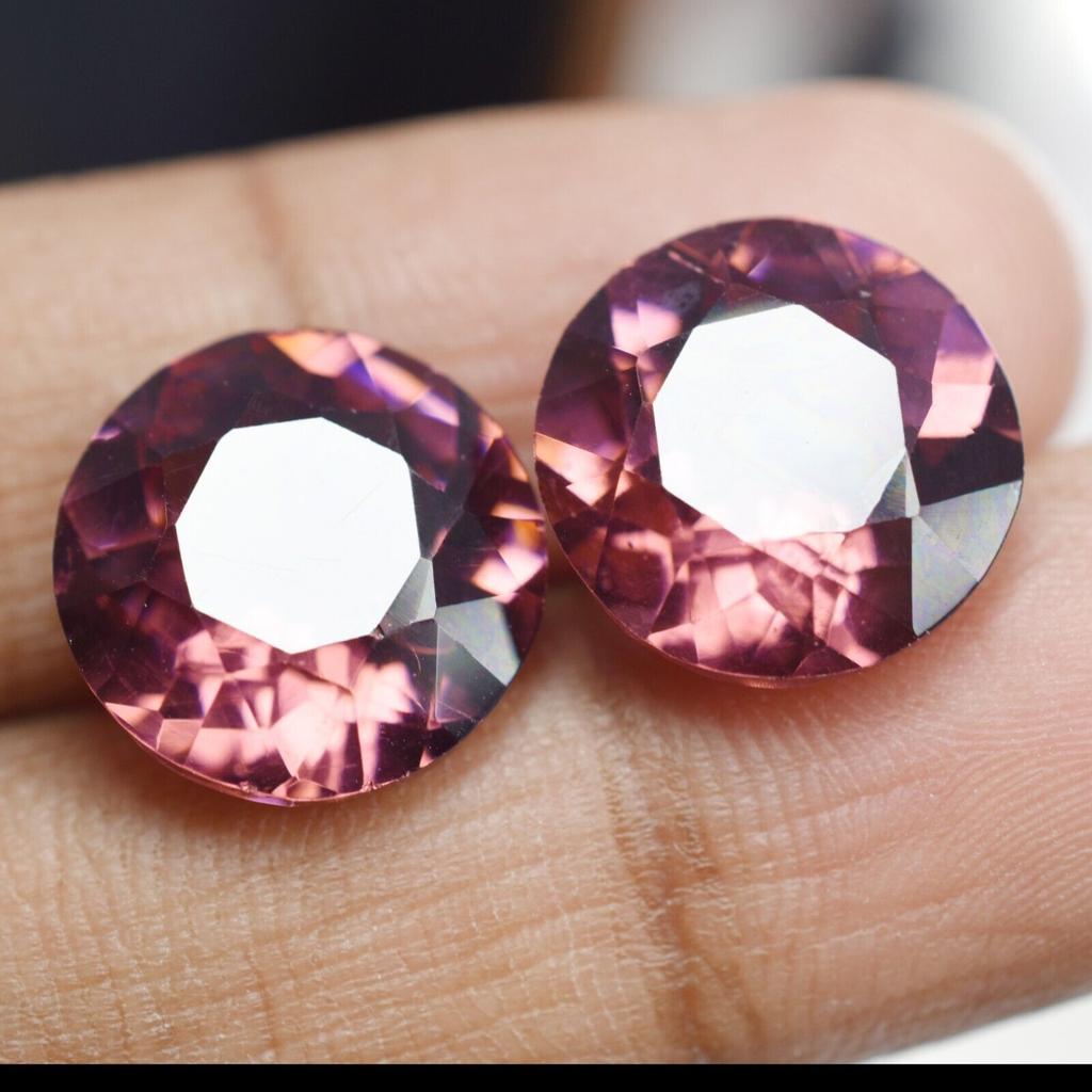 Padparadscha Sapphire Natural 16 Ct Round Pair Certified Beautiful Gemstone