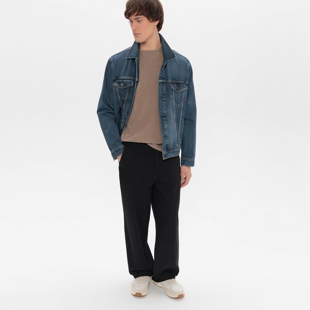 Levis Red Tab™ Винтажная Свободная Удобная Мягкая Вязаная Футболка с Круглым Вырезом и Коротким Рукавом Унисекс Топы A0637-0195