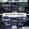 Center Console Panel  Navigation Decoration Cover Sticker For Jeep Wrangler JL For JT Gladiator 2018 Up Car Interior Accessoriess