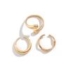 Современный европейский и американский геометрический металлический набор колец с неровными дугами