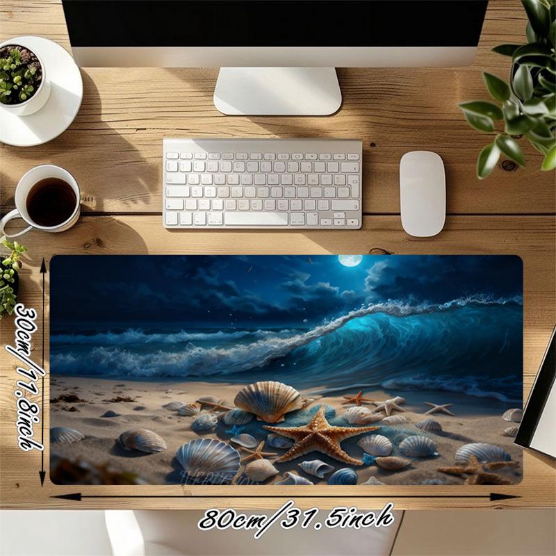 Ocean Night Xl Gaming Mouse Pad Nonslip Rubber Base Stitched Edge Waterproof Desk Mat For Pc Laptop Gamer Office Computer Accessories C927486