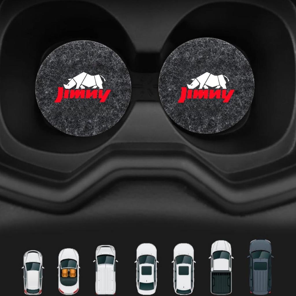 Jimny Drink Holder Pad with Car Cup Grade Car Water Cup Shock Noise and Friction Car Body Interior Car Set of 2 Logo, 77cm, Non-Slip Coaster, Mat,