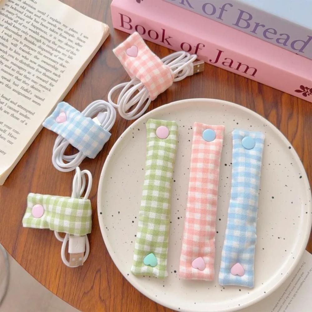 Портативная пряжка для хранения кабеля данных, многоразовый тканевый органайзер для намотки зарядного кабеля, цветочный бантик, сетчатая ткань, органайзер для шнура, домашнее хранение