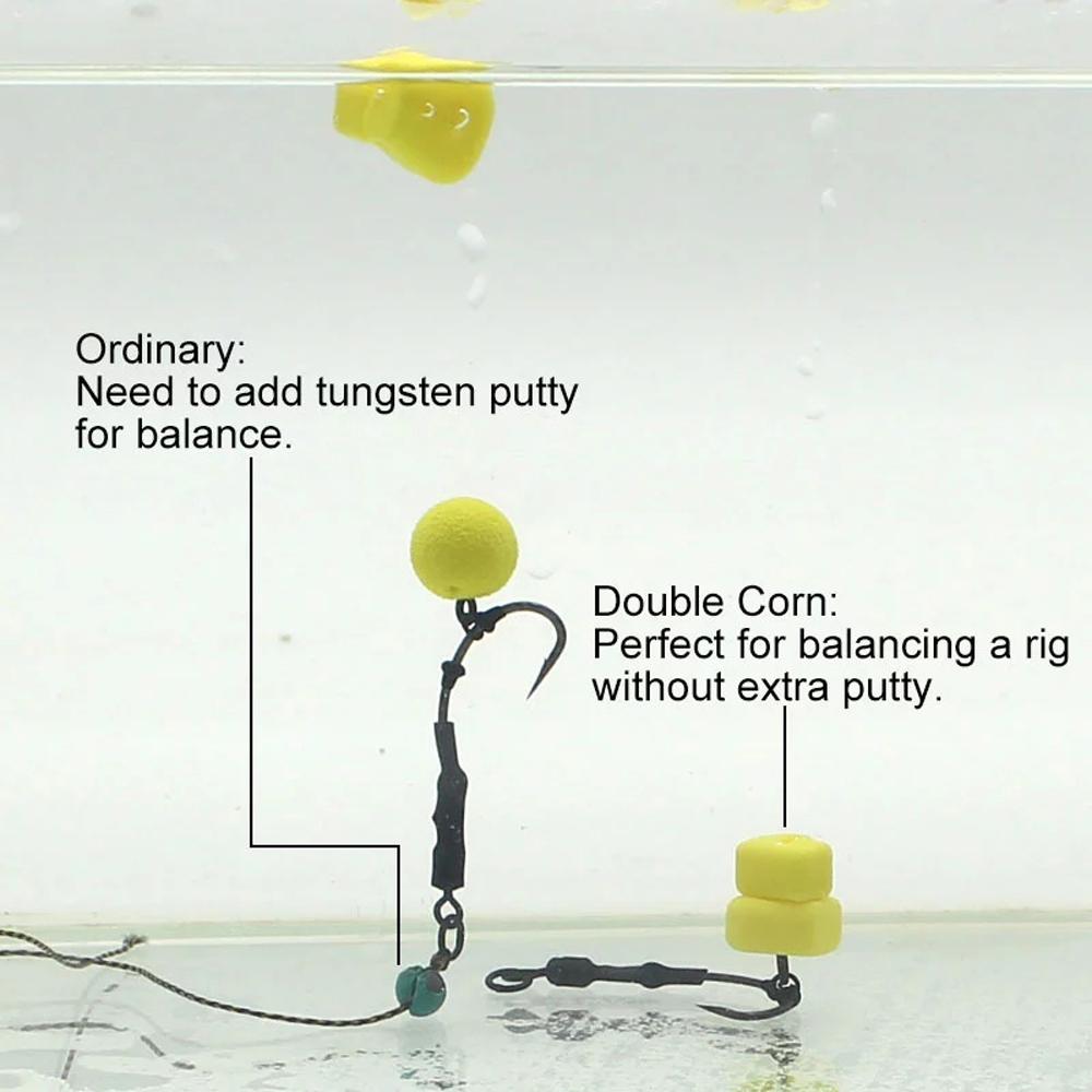 Plastic Bait Corn Shape Fishing Lures Double Corns Bait Carp Bait Ronnie Rigs Fishing Boilies Bait