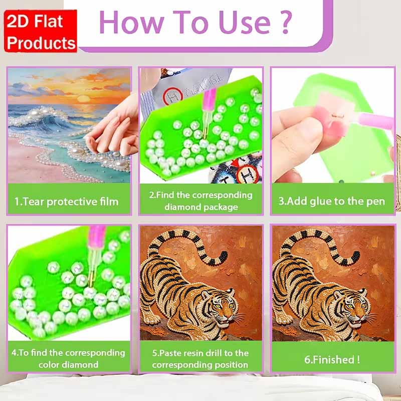 Animal series pearl painting Tiger diy selfadhesive handmade home decoration painting as a gift