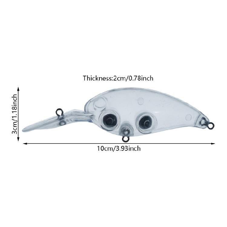 10Pcs Unpainted Crankbait Hard Plastic Fishing Lures Blanks Floating Unpainted Crankbait Blanks Lures Easy to Use
