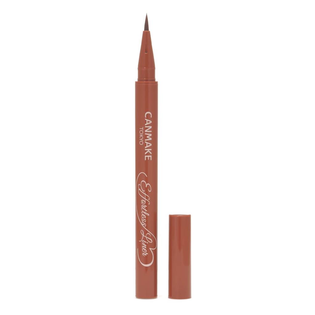 Canmake Effortless Liner 01 Fringe Terracotta Жидкая подводка для глаз Shedding Feel Orange Brown 0,63 мл