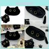 Милый Черный Кот Плюшевая Пенал С Большой Вместимостью Для Студентов И Офиса