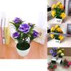 Artificial Rose Plant Decor With Plastic Construction For Home And Office Beautification