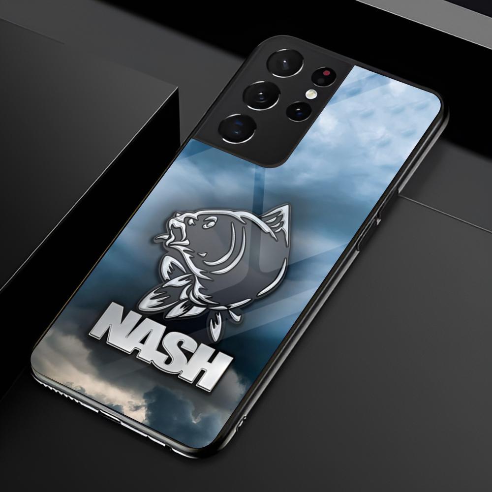 Чехол для телефона с логотипом N-Nash Fishing для Samsung S25 S24 Ultra 23 Fe 22 Plus Galaxy A54 A55 A16 A13 A24 A15 A25 Стеклянная крышка
