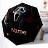 1PC Scream Mask - Custom Name Automatic Folding Umbrella - Compact 8-Rib Design, Durable Plastic & Iron, Daily Use S0106006