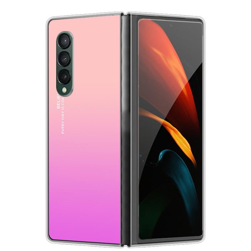 Чехол для Galaxy Z Fold 7 6 5 3 4 2 Прозрачный Жесткий Складной Роскошный Расписной Для Samsung Z Fold 7 Fold Специальный Fold2 Прозрачная Крышка