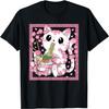 Розовая Kawaii Кошка Рамен Аниме Японская Вишня Футболка