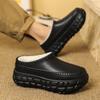 Fashion Men Slippers EVA Waterproof Winter Warm Shoes Women Comfort Fuzzy Plush Lining Slip On Home House Platform Slippers Man