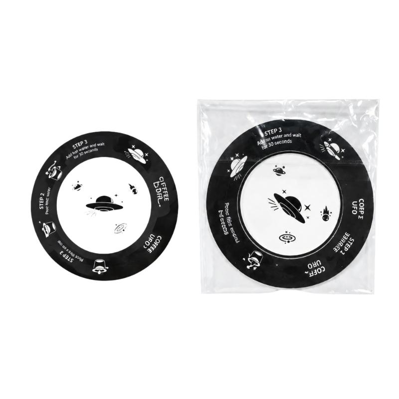 Unbleached Wood Pulp Coffee Filter Bags, Disc-Style Hanging Form with Suspended Chamber for Manual Cup Steeping