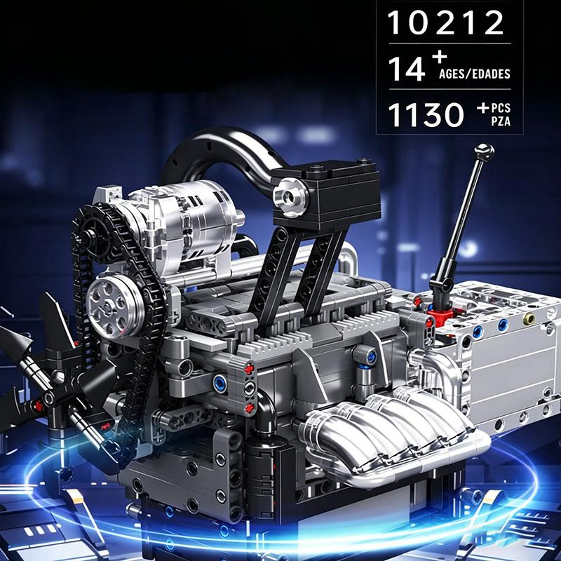 Mould King 10088 535 деталей Технический Электрически Приводимый Двигатель V8 Конструктор Модель Набор Для Взрослых Креативная Сборка Кирпичные Игрушки