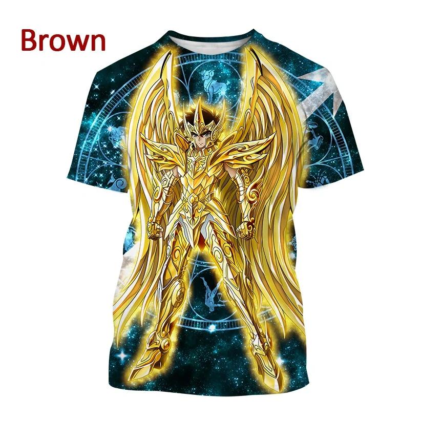 Unisex's Classic Manga Cartoon Casual Harajuku Style Streetwear Top Japanese Anime Saint Seiya Print Short-sleeved T Shirt