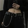 Women's Belt Trend Double Ring Belt Double Hole Eyelet Grommet Leather Buckle Punk Pin Belt Leisure Dress Jeans Gothic Waistband