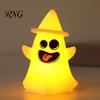 Decorative Festive Light Halloween Witch Hat Ghost Light, Spooky LED Lamp, Yellow Glow Cartoon Night for Holiday Party Decor