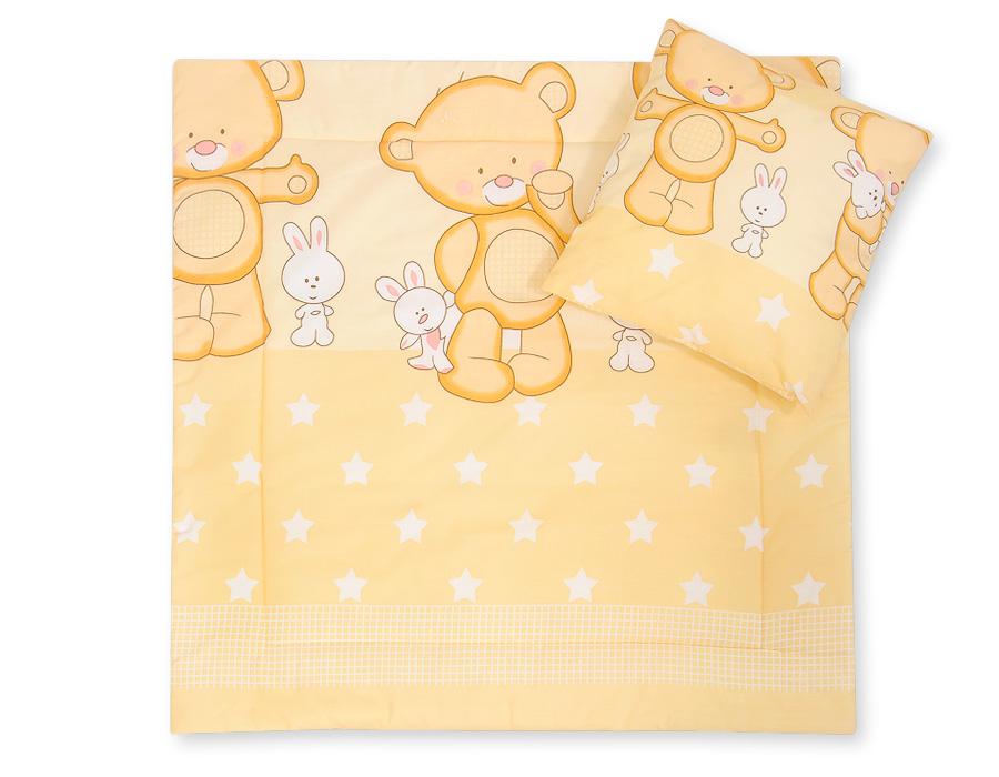 Stroller Bedding with Filling, Duvet and Pillow - Cream Teddy Bear