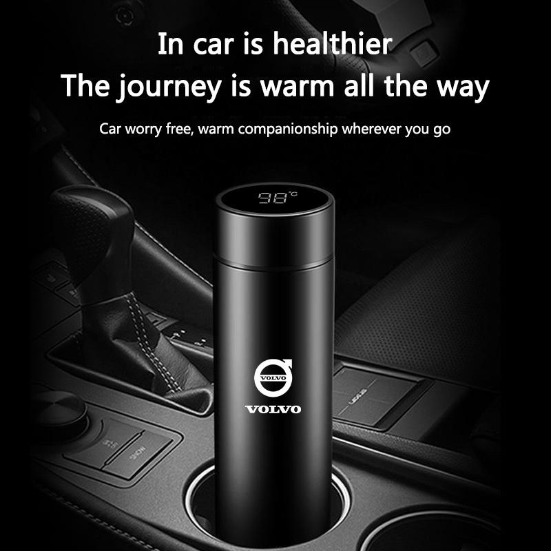 500ML Temperature Display Thermos Cup Stainless Steel Vacuum Insulated Cup For Volvo S40 S80L S60 S90 XC40 XC60 XC90 V40 V60 V90