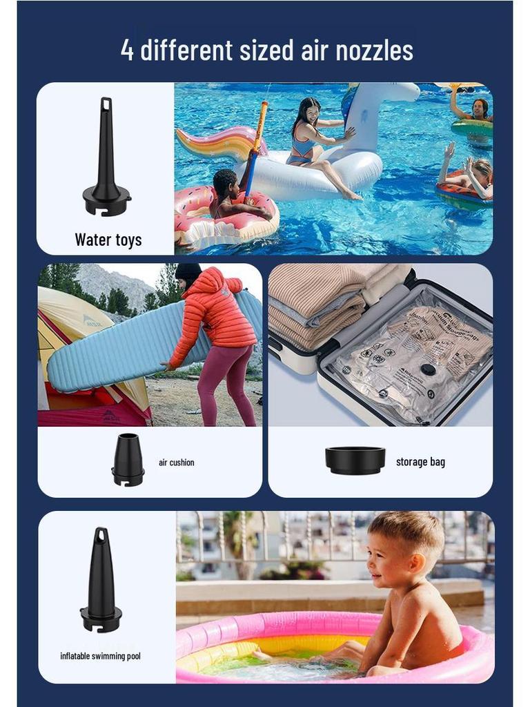 Портативный электрический насос для надувных лодок, кроватей и плавательных кругов