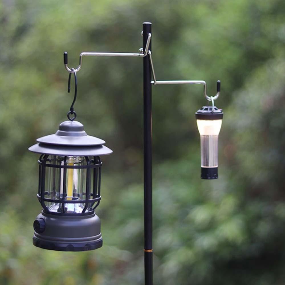 Aluminum Zinc Zinc Alloy Camping Lamp Rod Polyester Portable Lantern Holder Folding Lamp Stand Picnic