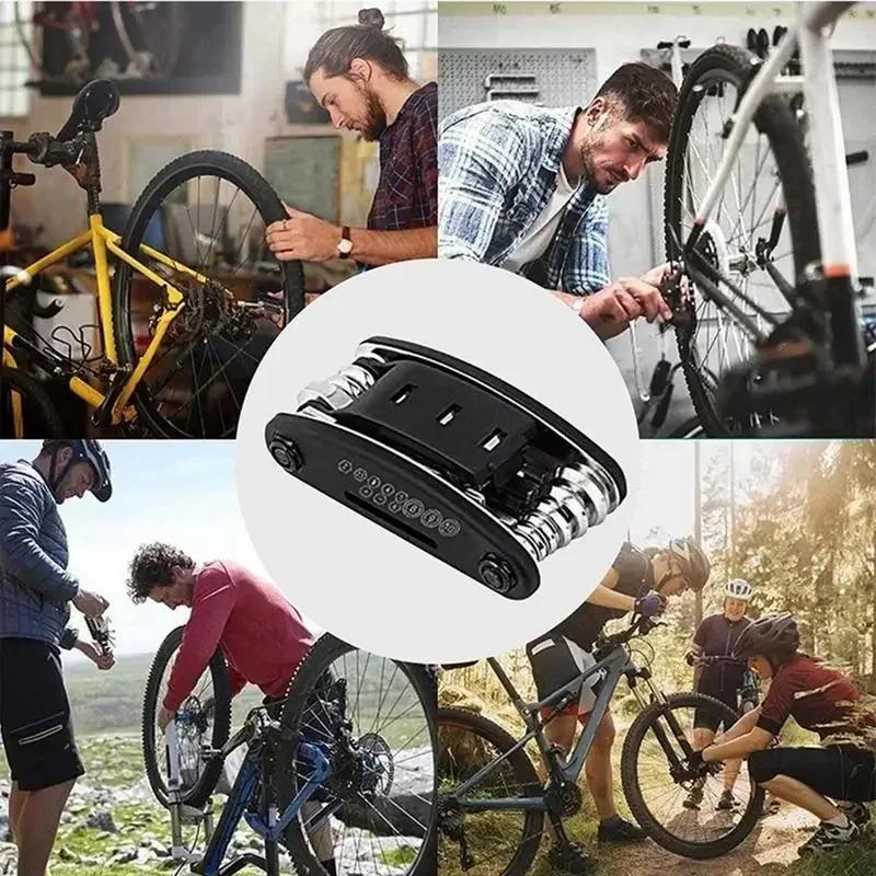 Durable 16-in-1 Cycling Multi Tool - Ergonomic Bike Repair Kit for Road/Mountain Bicycles
