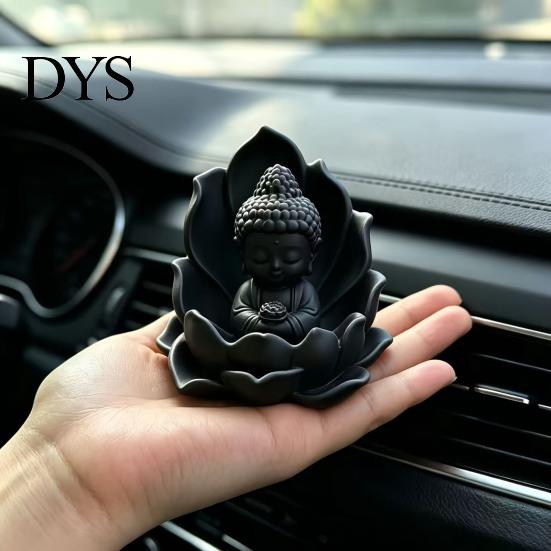 Мини-статуэтка для медитации, 3D-печать, Будда на лотосе, Сидящая фигурка, Фигурка Дзен, Духовное украшение для приборной панели автомобиля, Стола, Прихожей, Чайного столика