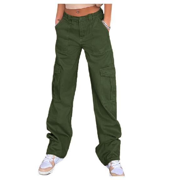 Европейская и американская женская уличная мода с множеством карманов, рабочая одежда, прямые брюки с высокой талией, утягивающие свободные джинсы для женщин
