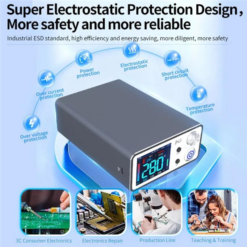 A27F-Интеллектуальная паяльная станция T3B с рукояткой для ремонта SMD BGA, паяльник, электрический набор - Штепсель США T3B-T210
