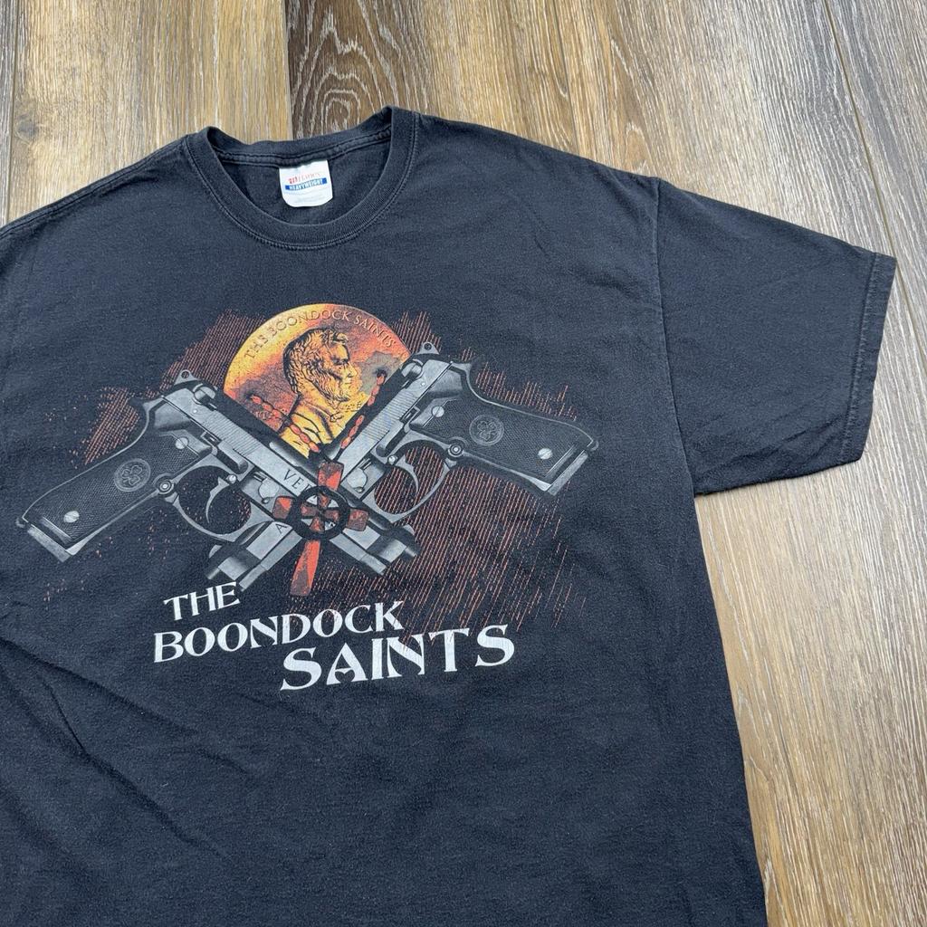 Винтажная футболка The Boondock Saints Мужская XL Черная Кинопромо 1999 Пистолет Пистолет Футболка Унисекс