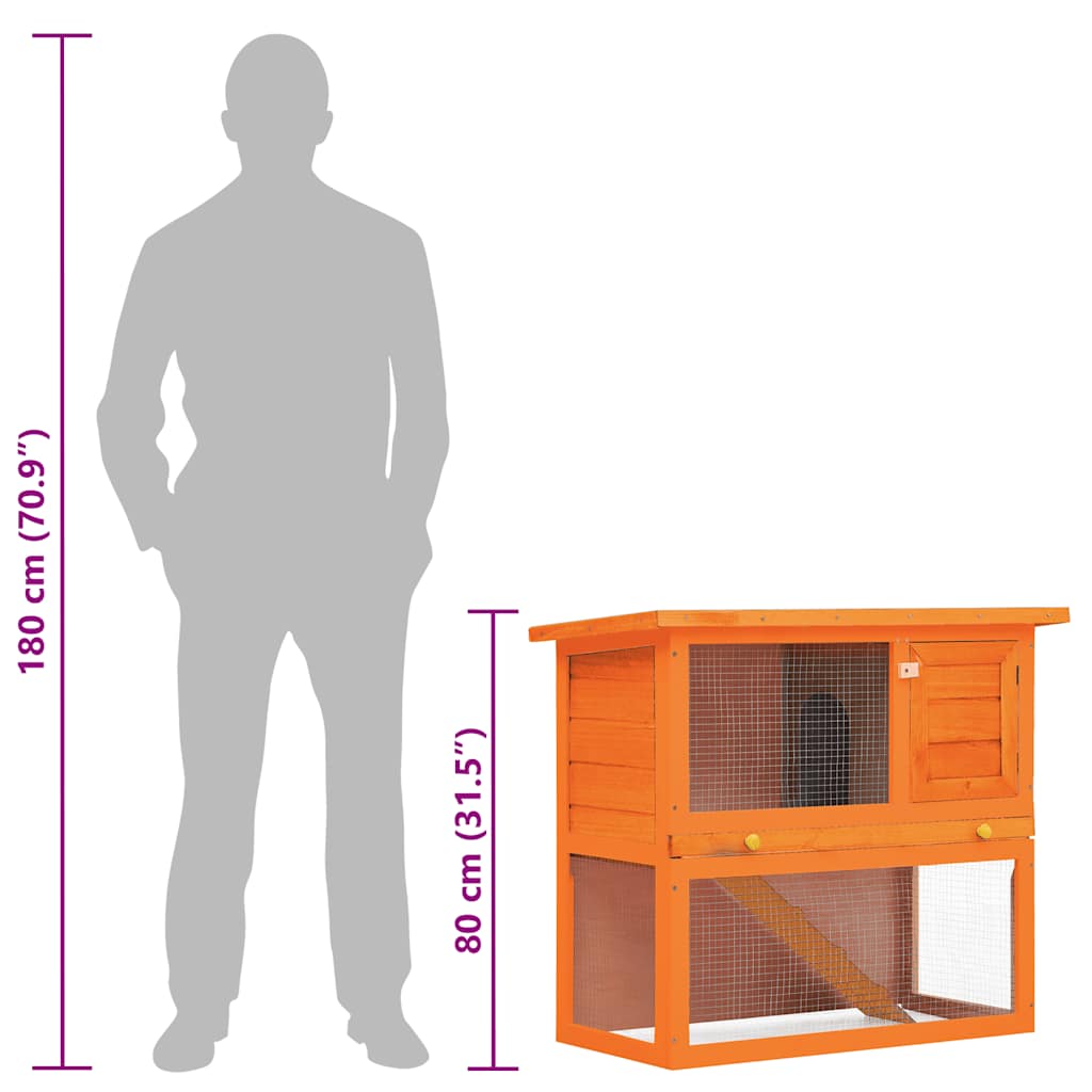 Rabbit Hutch Small Animal House Hare Hutch with 1 Door Wooden