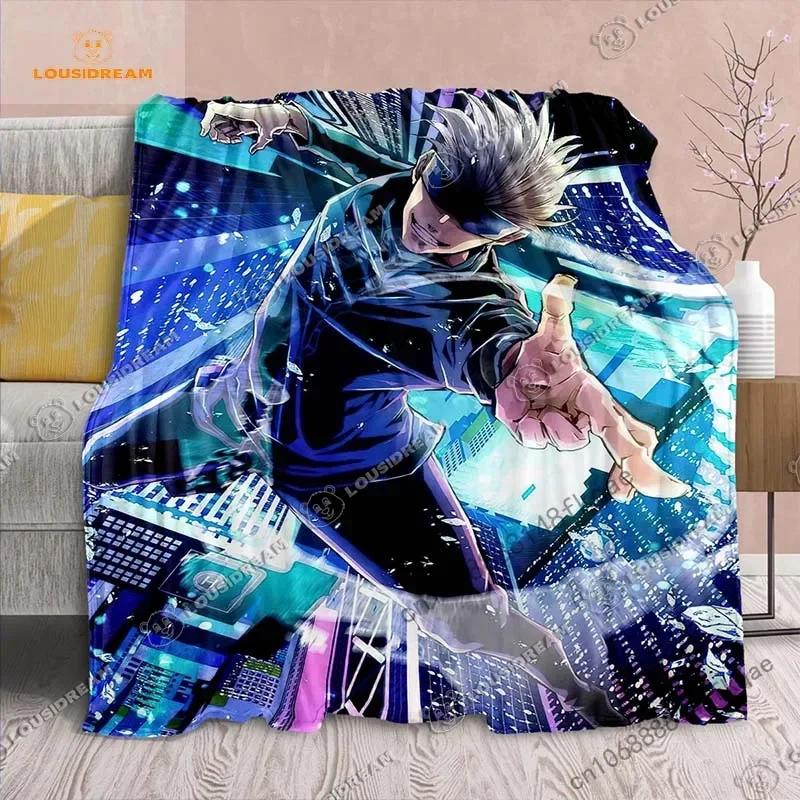 Cartoon Anime Jujutsu Kaisen Throws Blanket Soft Featuring Yuji Megumi Obara and Satoru Gojo Blanket for Travel Beding Bed