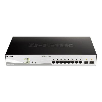 Коммутатор - D-Link - DGS-1210-10MP - 8 портов PoE+ - 2 порта Gigabit SFP - L2+ интеллектуальный