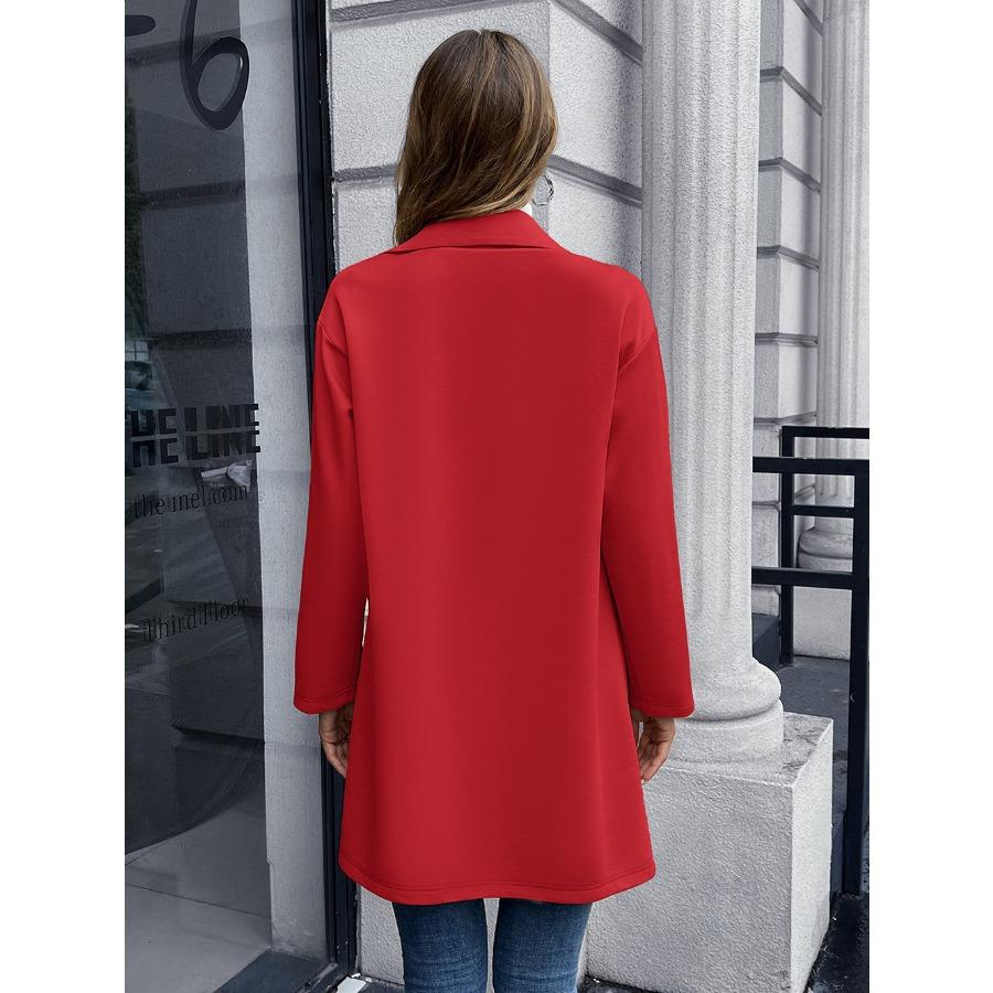 Женский осенне-зимний кардиган средней длины, пальто, двубортный трикотажный пиджак для женщин