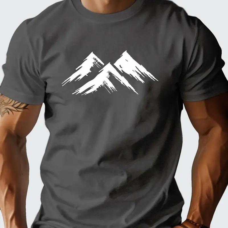 Новая летняя мужская модная футболка с принтом Mountain Range, мужская футболка, топ