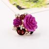 Rose Ring Ethnic Style Resin Personality Adjustable Ring Sweet Fashion