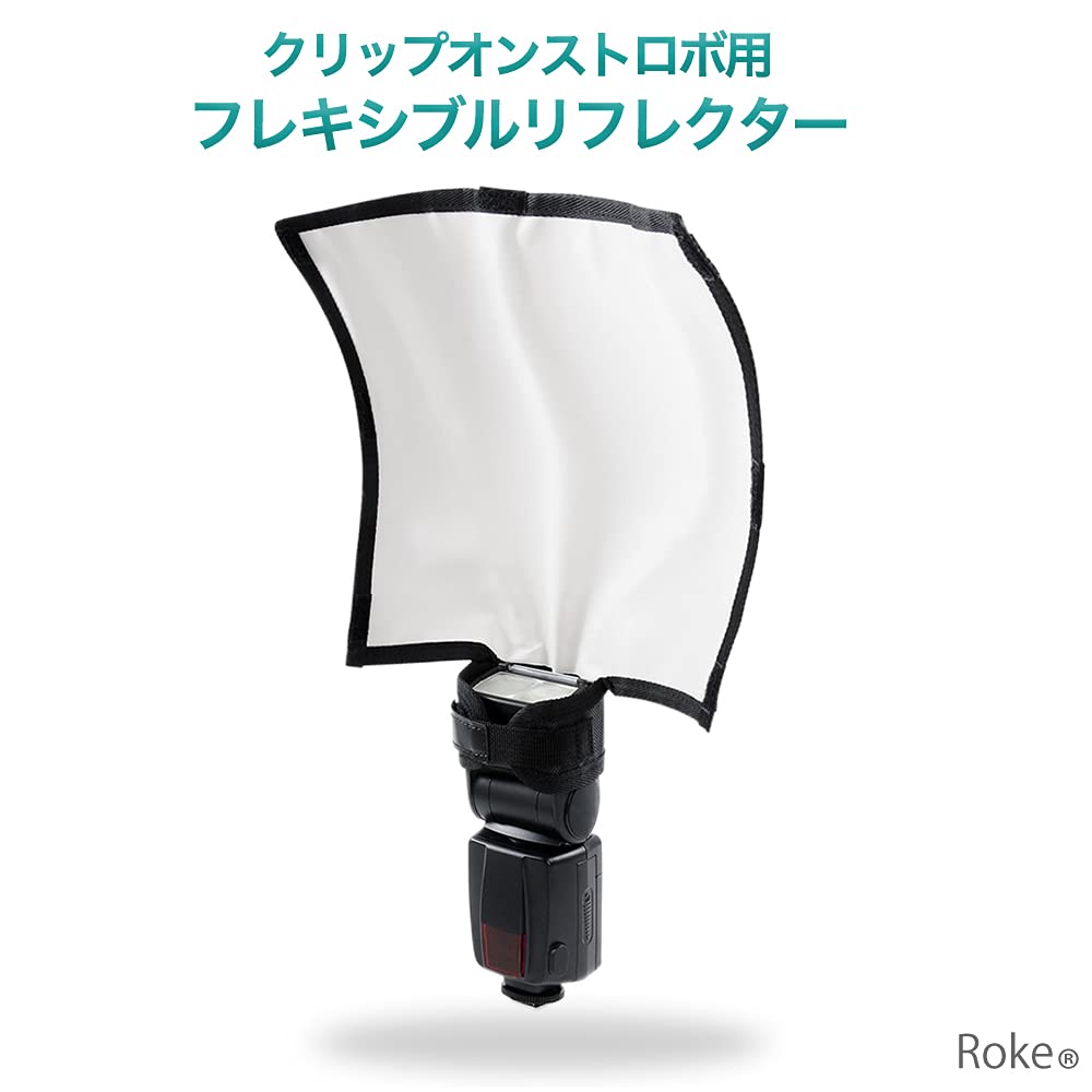 Roke Strobe Flexible Reflector Camera Flash Diffuser for Canon and Nikon Clip-on JM-113