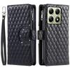 Стиль 012 для чехла Xiaomi 14T Кошелек на молнии из ПУ кожи Ромбовидная сетка Чехол для телефона