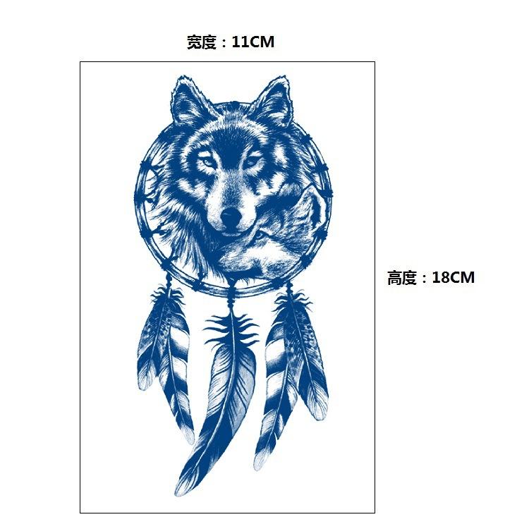 Постепенное изменение геометрический травяной сок лиса кит русалка имитация татуировки наклейка, переводная наклейка на воду