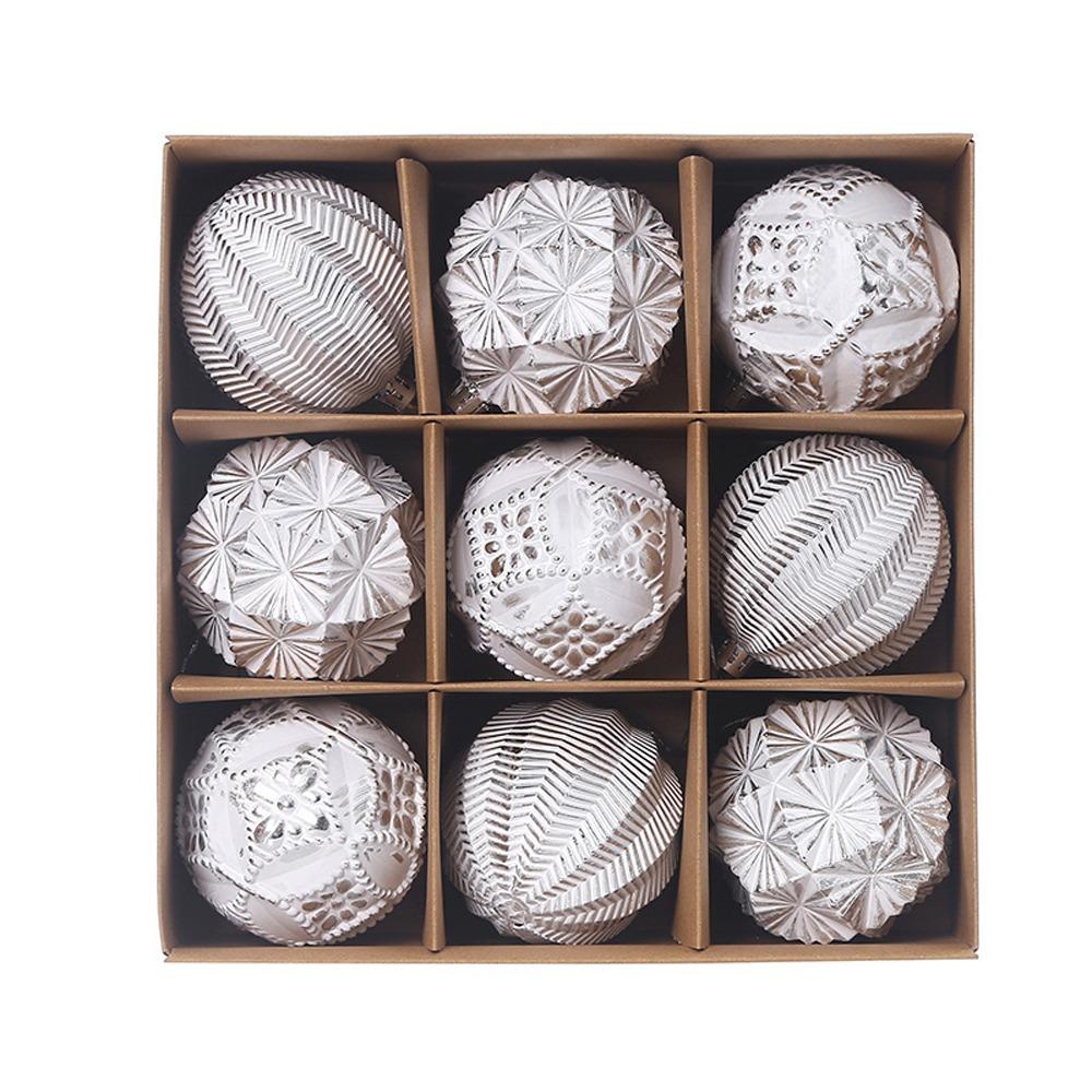 9pcs Shatterproof Electroplated Hanging Balls 8cm Christmas Tree Ornaments New Year Decoration