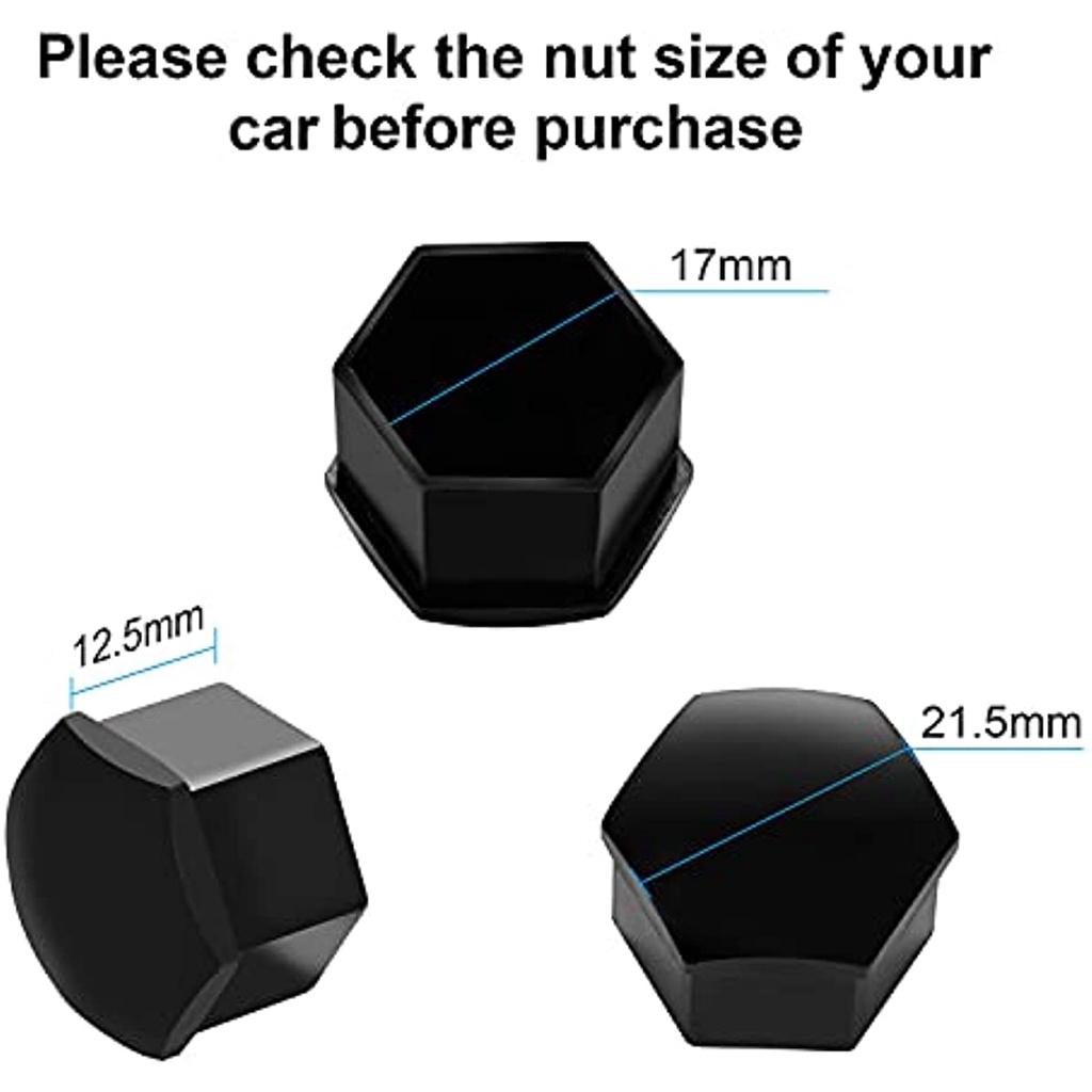 20 накладок для гаек, шестигранные защитные колпачки 17 мм, пластиковые защитные колпачки для болтов и гаек, крышки для колесных гаек с инструментом для снятия для автомобилей, не подходят для Q7