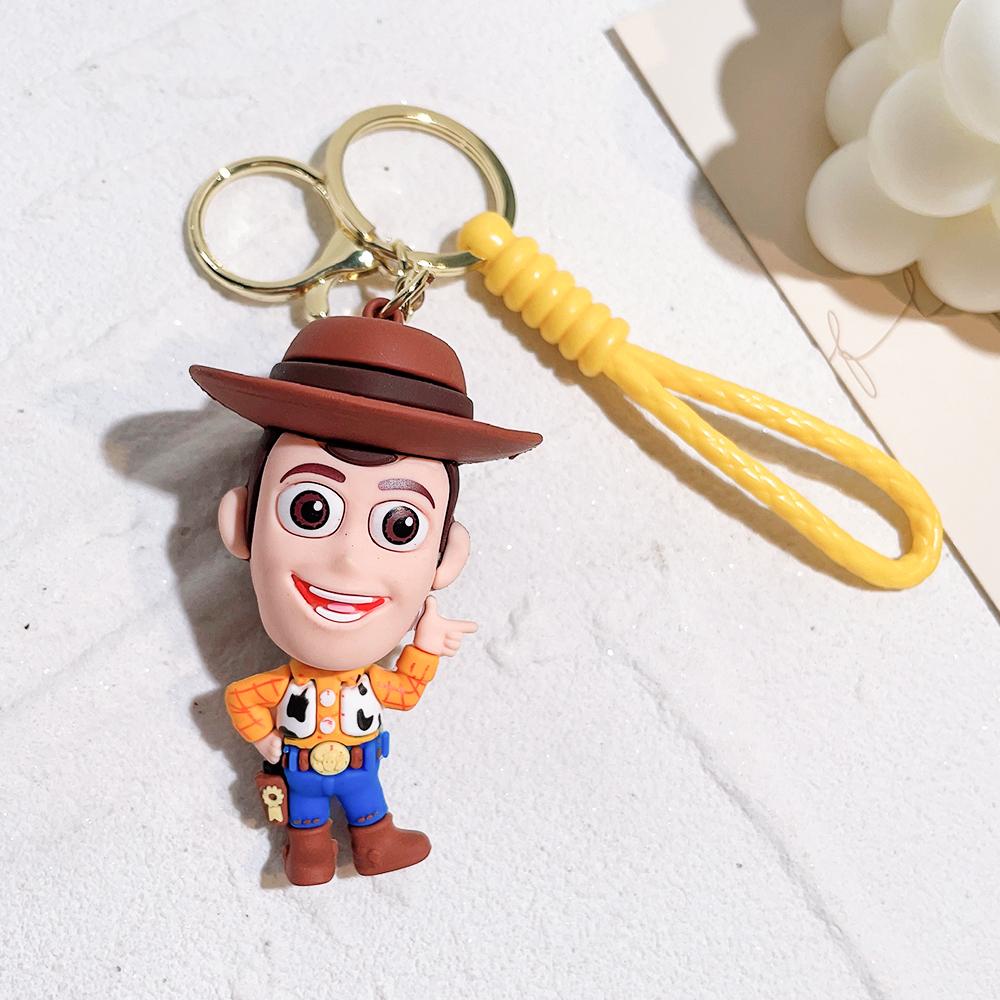 Toy Story Figure Keyring Woody Buzz Lightyear Jessie Doll Pendant Car Keychain Birthday Christmas Gift for Girls Kids