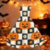 Women Halloween Print Off Shoulder Retro Dress Spaghetti Strap A Line Sleeveless Party Costume Skirt for Holiday Event