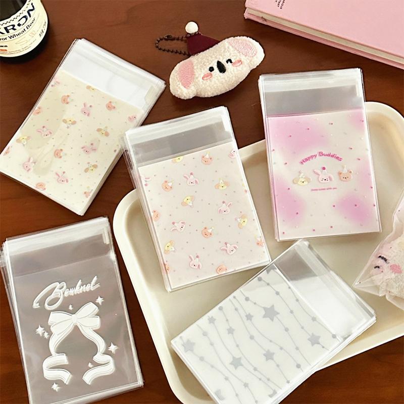 50 шт. милые мультяшные многоразовые пакеты самоклеящиеся креативные пакеты для печенья маленькие пакеты для конфет пакеты для закусок подарочная упаковка пакет