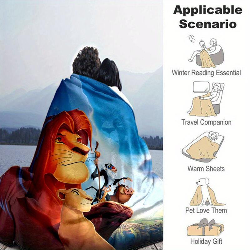 1pc. Cartoon Lion King Blanket, Soft and Cozy Home Decor for All Seasons, Perfect Gift for Animal Lovers, Vibrant Colors and Detailed Charac